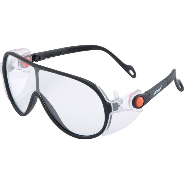 ARDON Schutzbrille V5000 klar, sportliches Design, Anti-Fog, Anti-Scratch, weiche Bügelenden, EN166